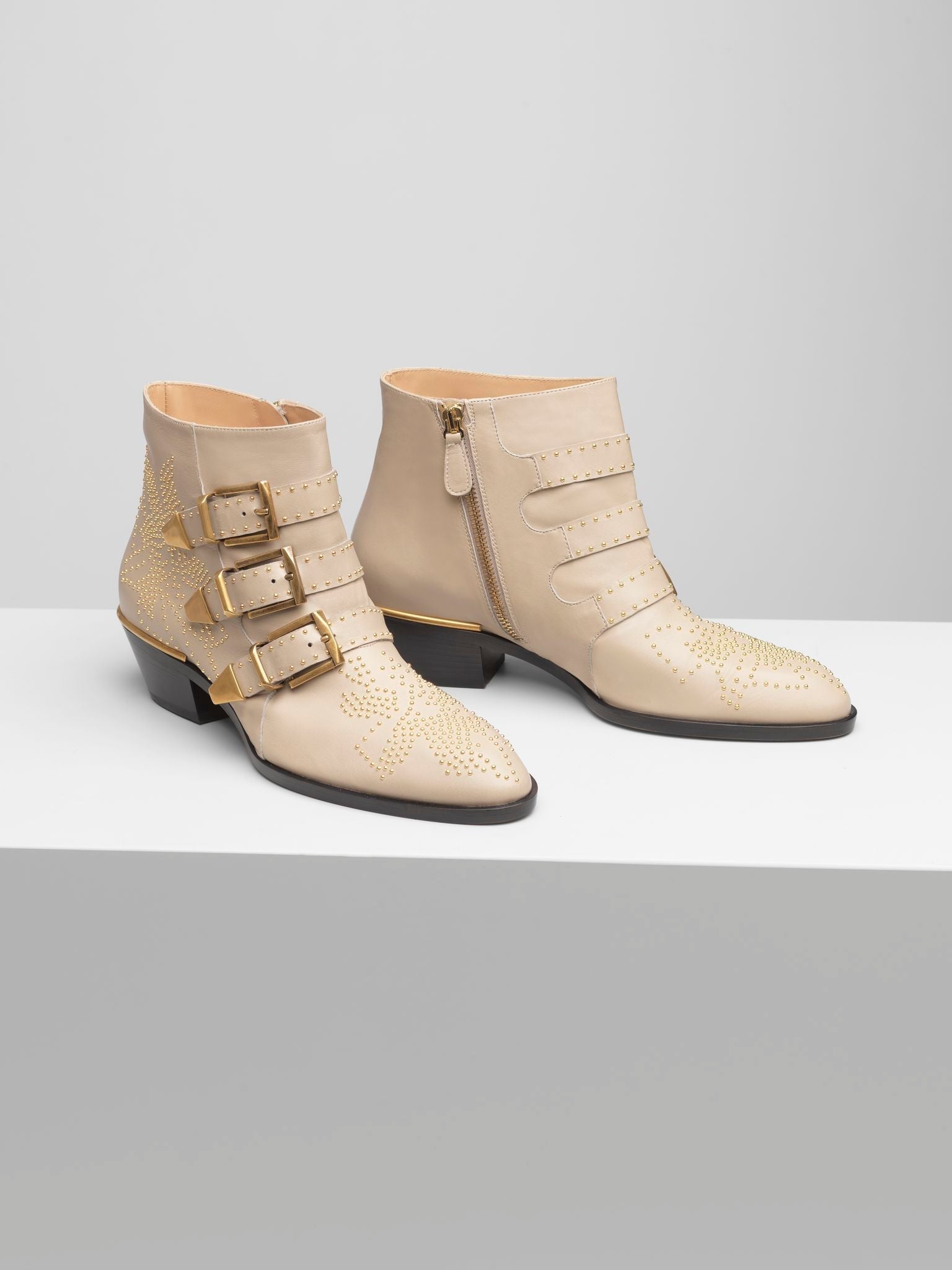 Bottines Susanna en cuir - Beige Nomade