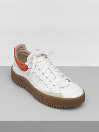 Sneakers Franckie en cuir - White & Orange