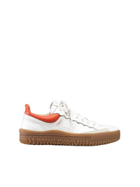 Sneakers Franckie en cuir - White & Orange