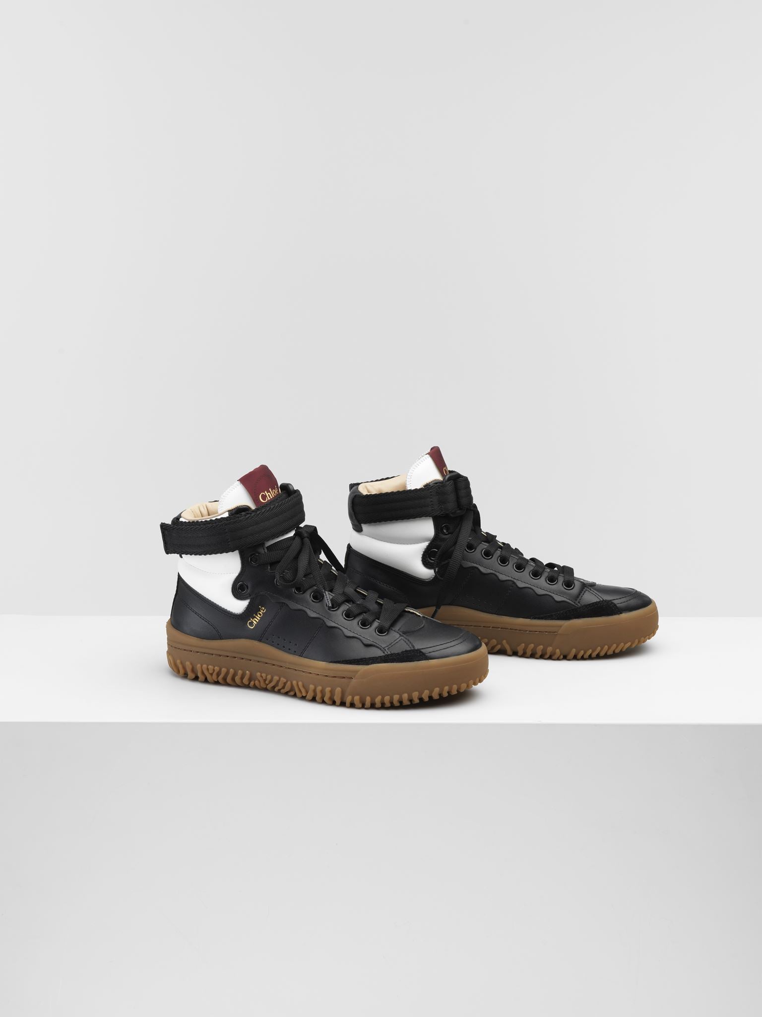 Sneakers Franckie en cuir - Black & White
