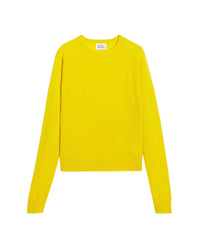 Pull fin et court à col rond en cachemire - Summer Yellow