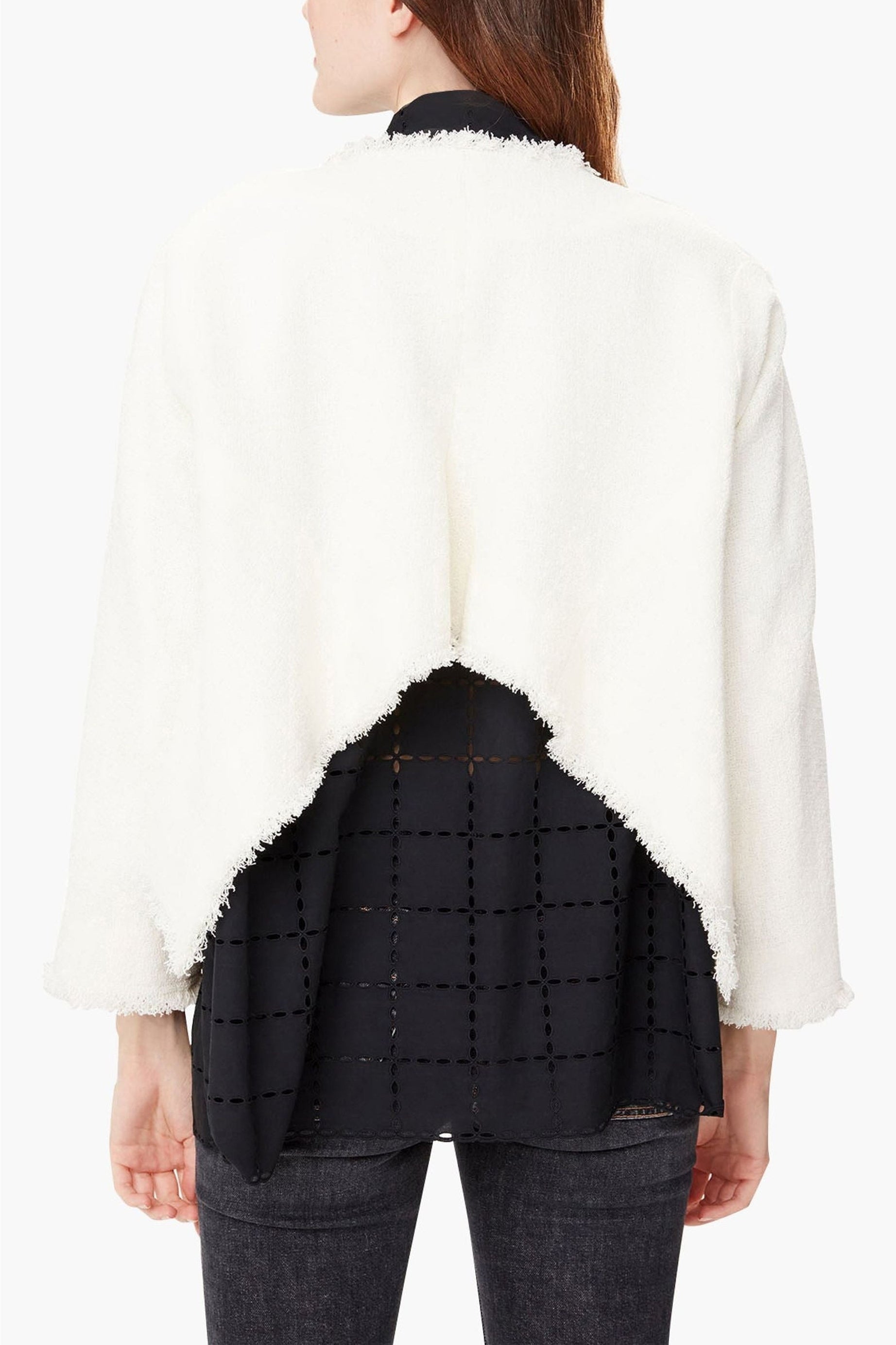 Veste courte croisée en lin - Naturel