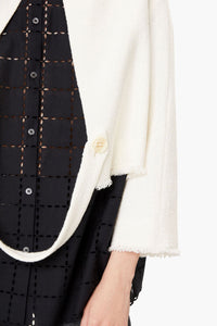 Veste courte croisée en lin - Naturel