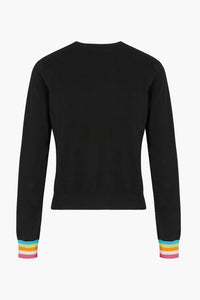 Pull en maille à manches longues - Noir
