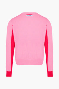 Cardigan cœur SR en laine - Rose