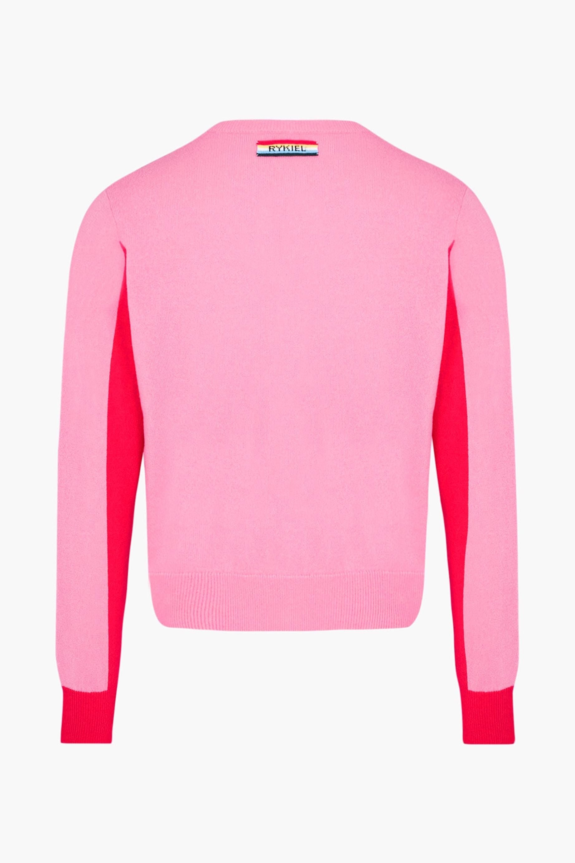 Cardigan cœur SR en laine - Rose