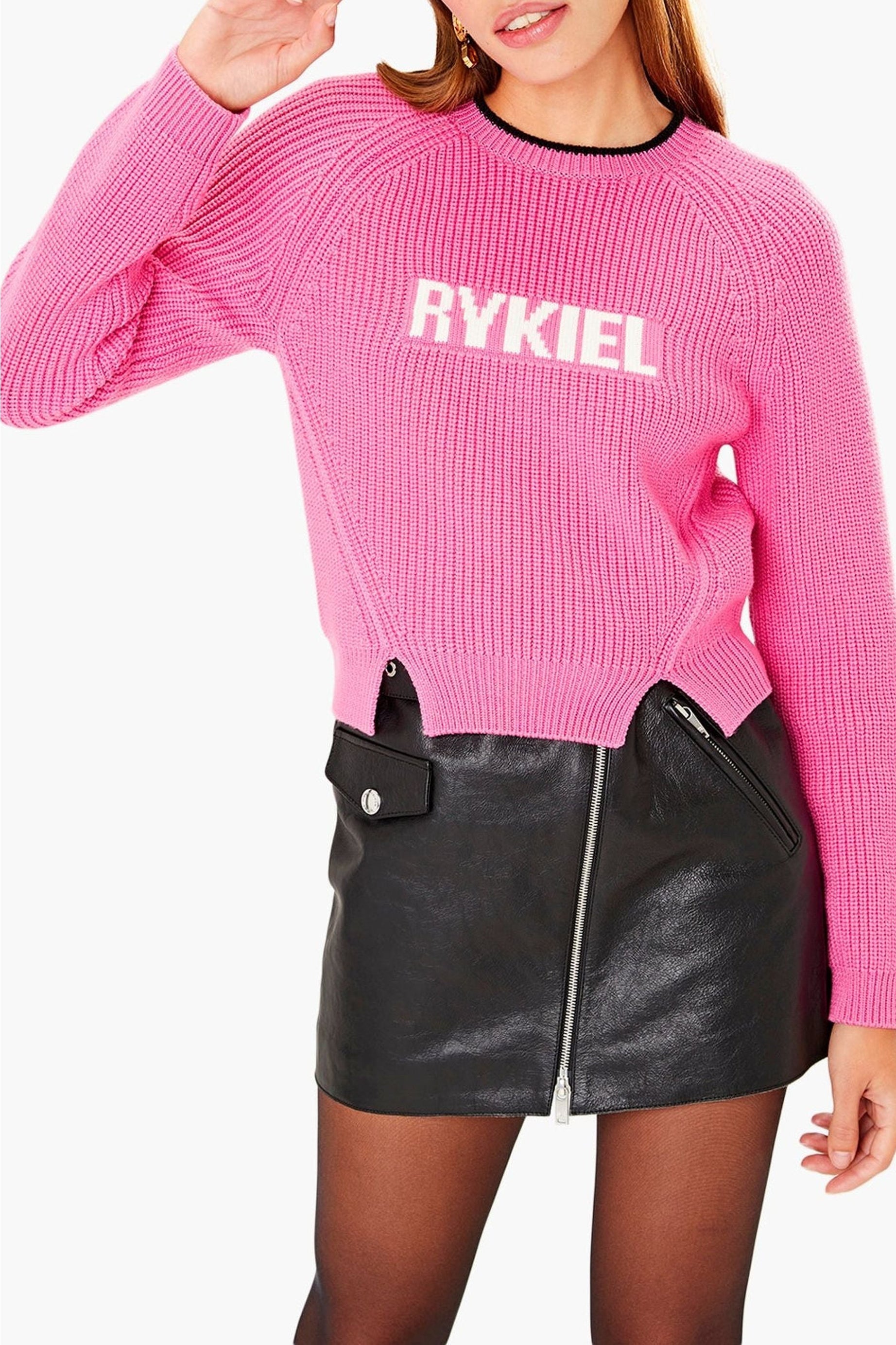 Pull Rykiel fendu en laine - Rose