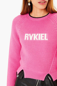 Pull Rykiel fendu en laine - Rose
