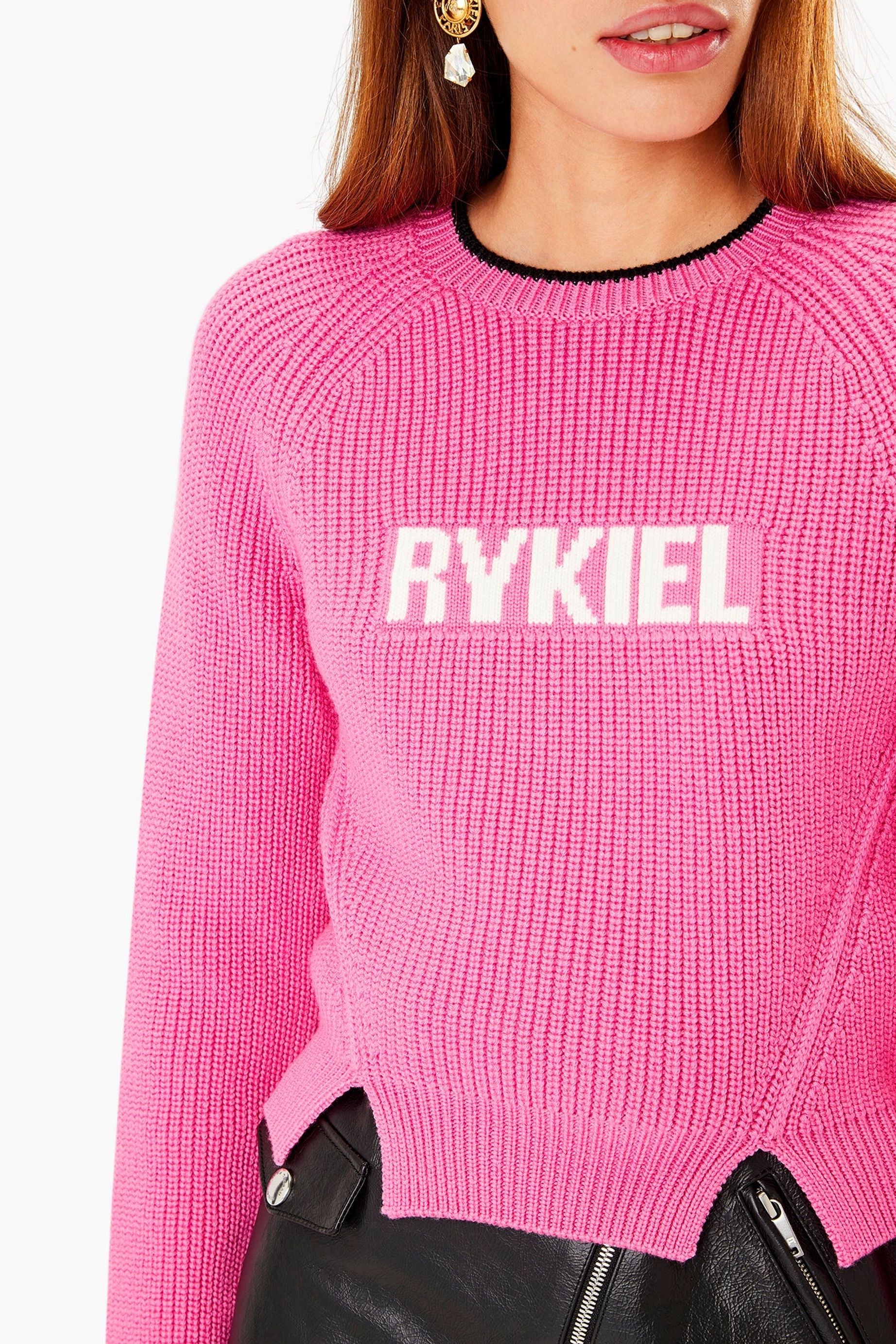 Pull Rykiel fendu en laine - Rose
