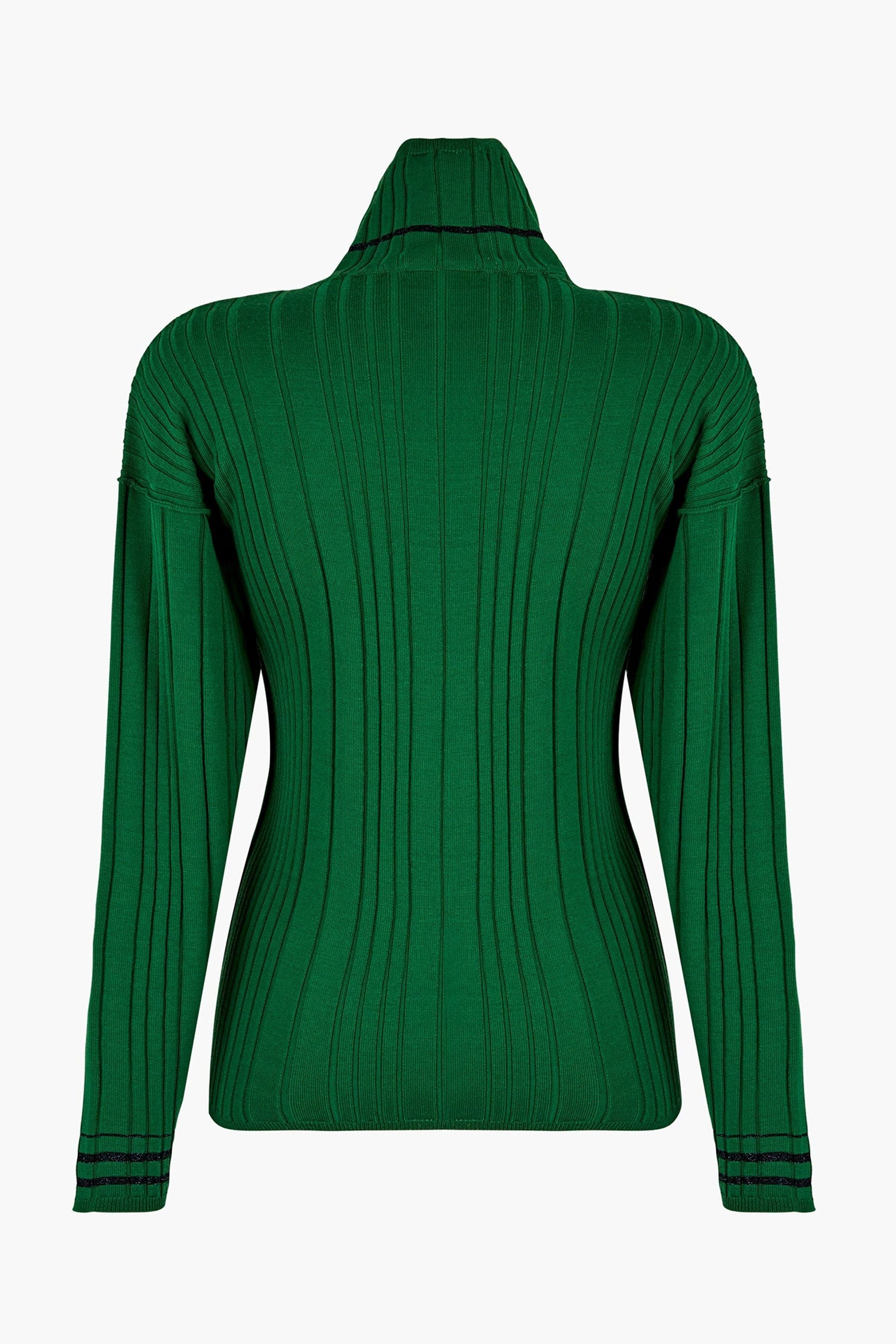 Pull col roulé "SR" en laine - Vert