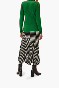 Pull col roulé "SR" en laine - Vert