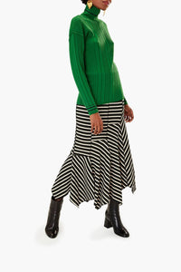 Pull col roulé "SR" en laine - Vert
