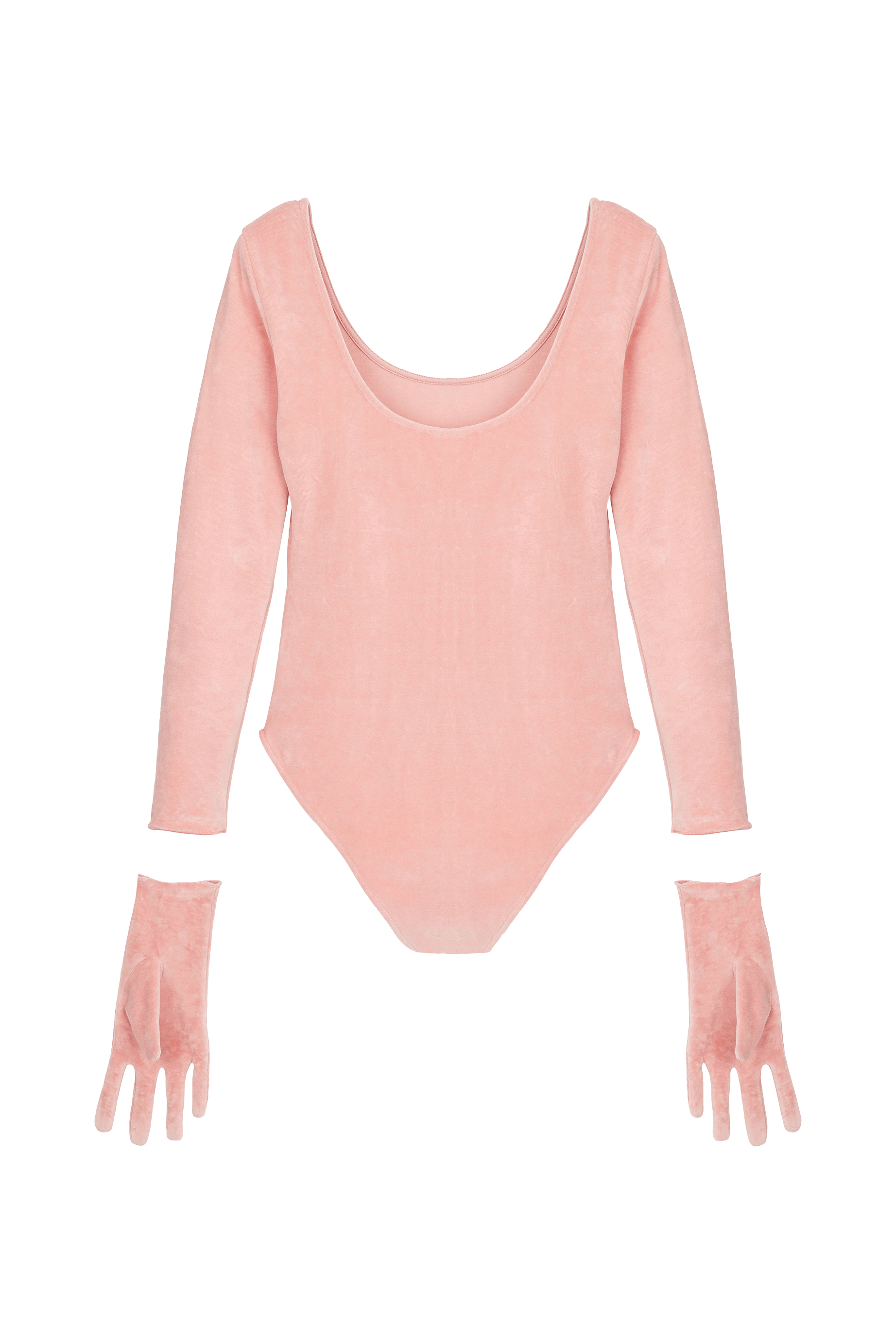 Body à strass avec gants - Rose