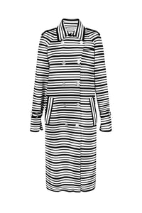 Manteau trench à rayures - Écru