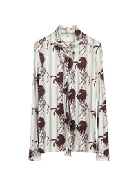 Blouse lavallière - White Brown