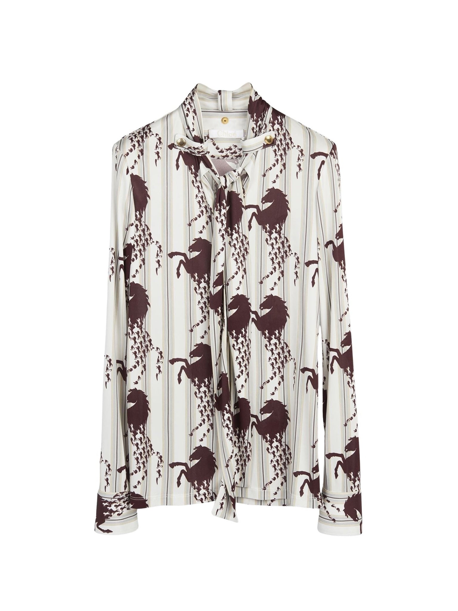 Blouse lavallière - White Brown