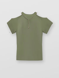 T-shirt à découpes - Plant Green