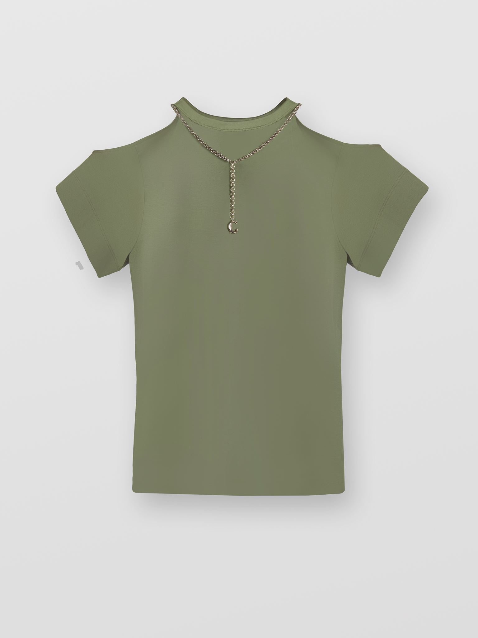 T-shirt à découpes - Plant Green