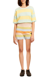 Short en maille à rayures en laine - Multicolor