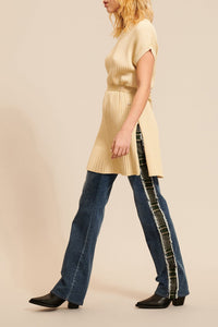 Robe tunique cintrée à la taille - Camel