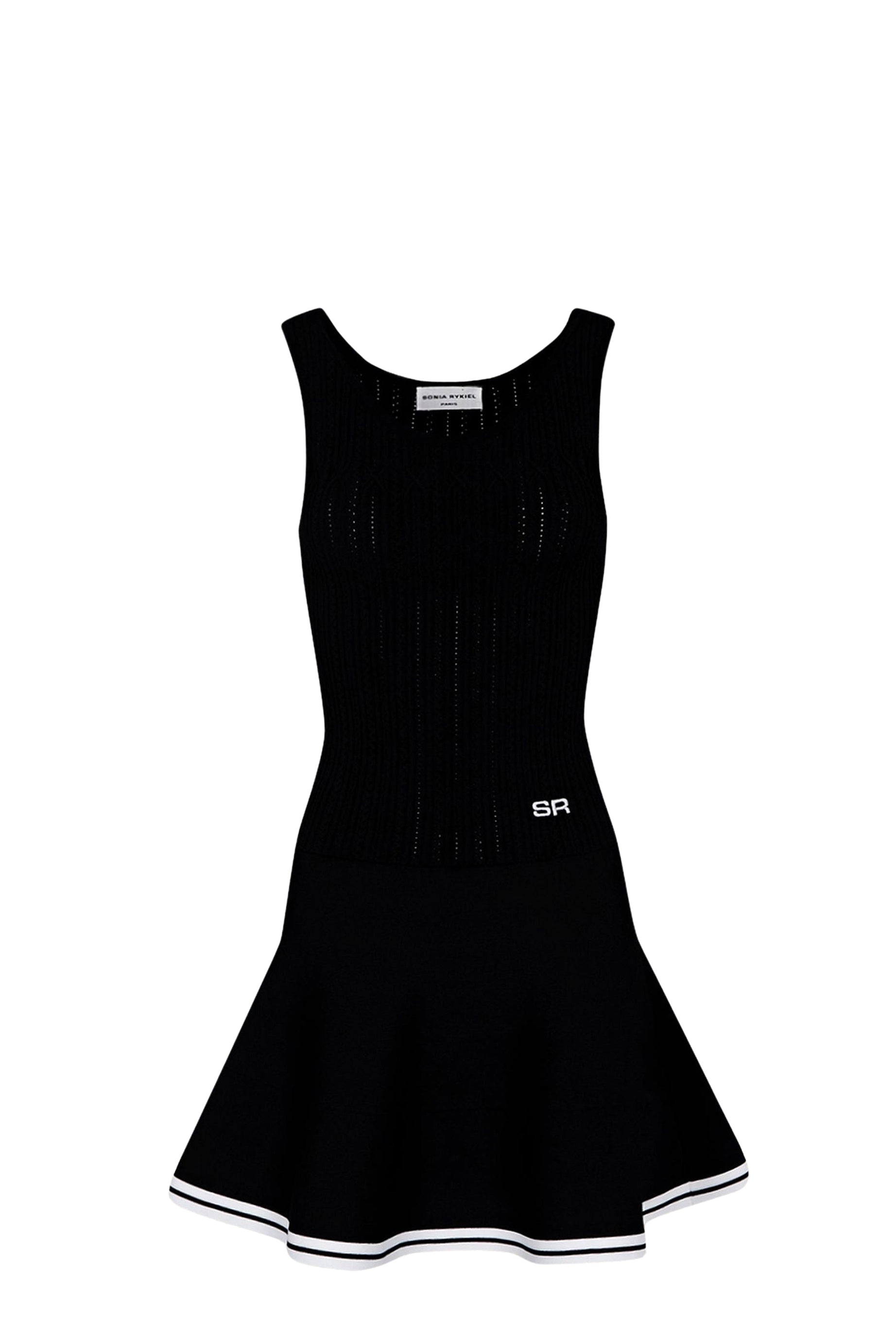 Robe débardeur ajustée en maille torsadée - Noir