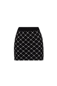 Jupe courte jacquard SR - Noir