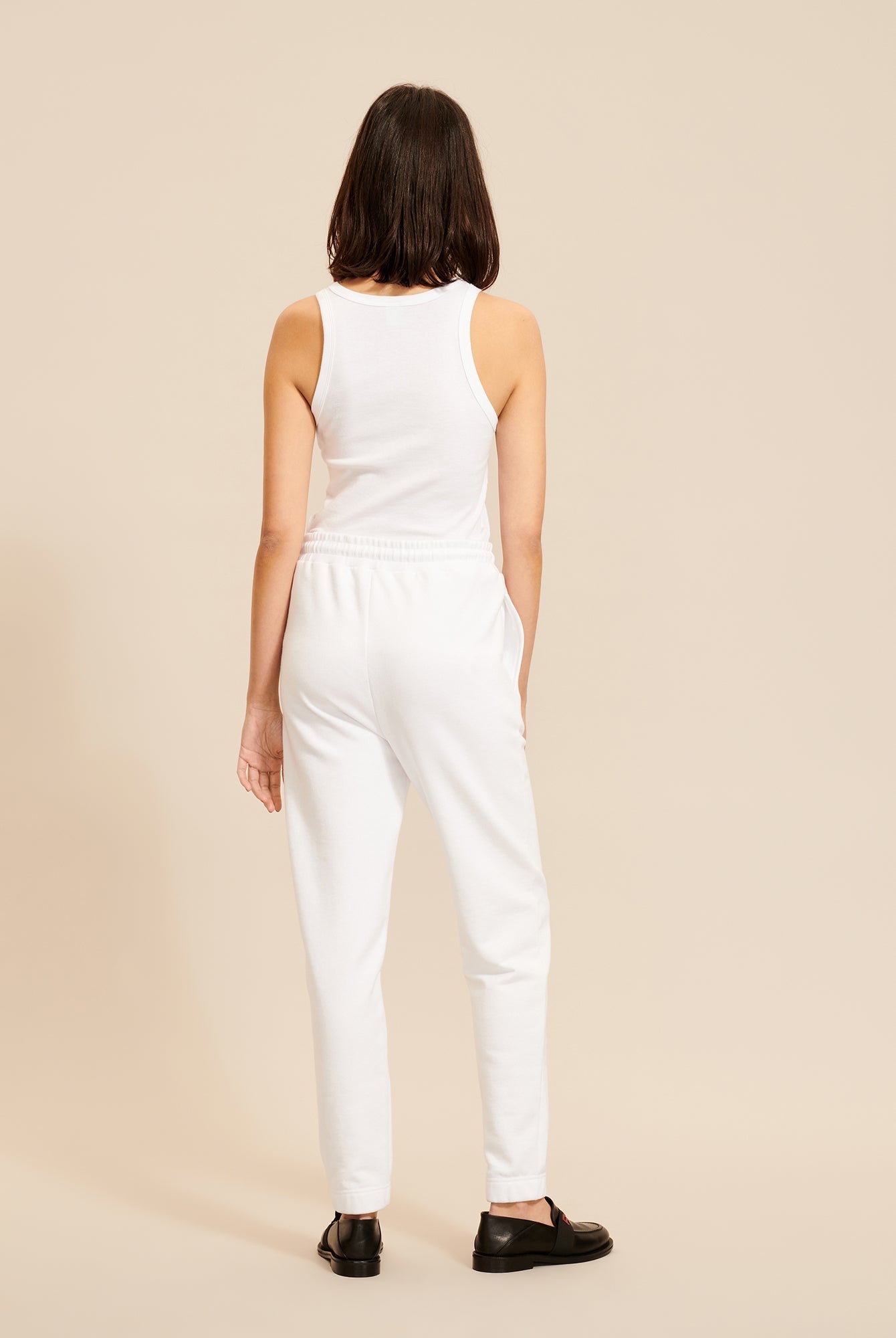 Pantalon jogging à motif bouche rouge - Blanc