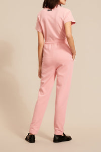 Pantalon jogging à motif bouche rouge - Rose