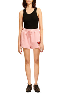 Short à motif bouche rouge - Rose