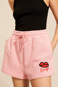 Short à motif bouche rouge - Rose