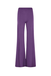 Pantalon coupe flare fluide en tricot - Violet
