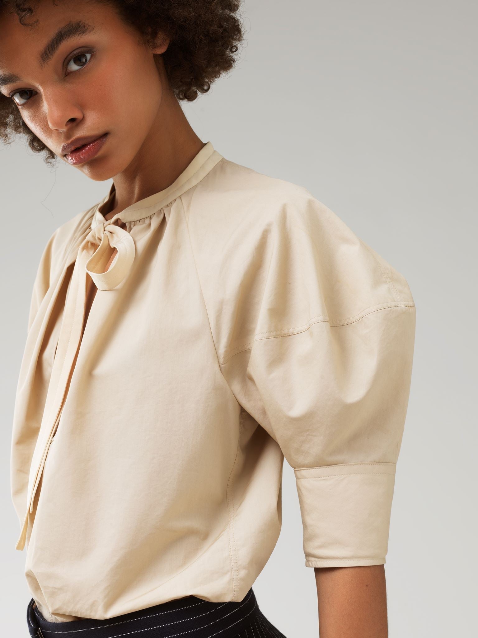 Blouse manches bouffantes - Soften Brown