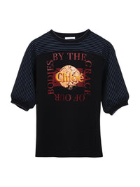 T-shirt imprimé Raglan - Black