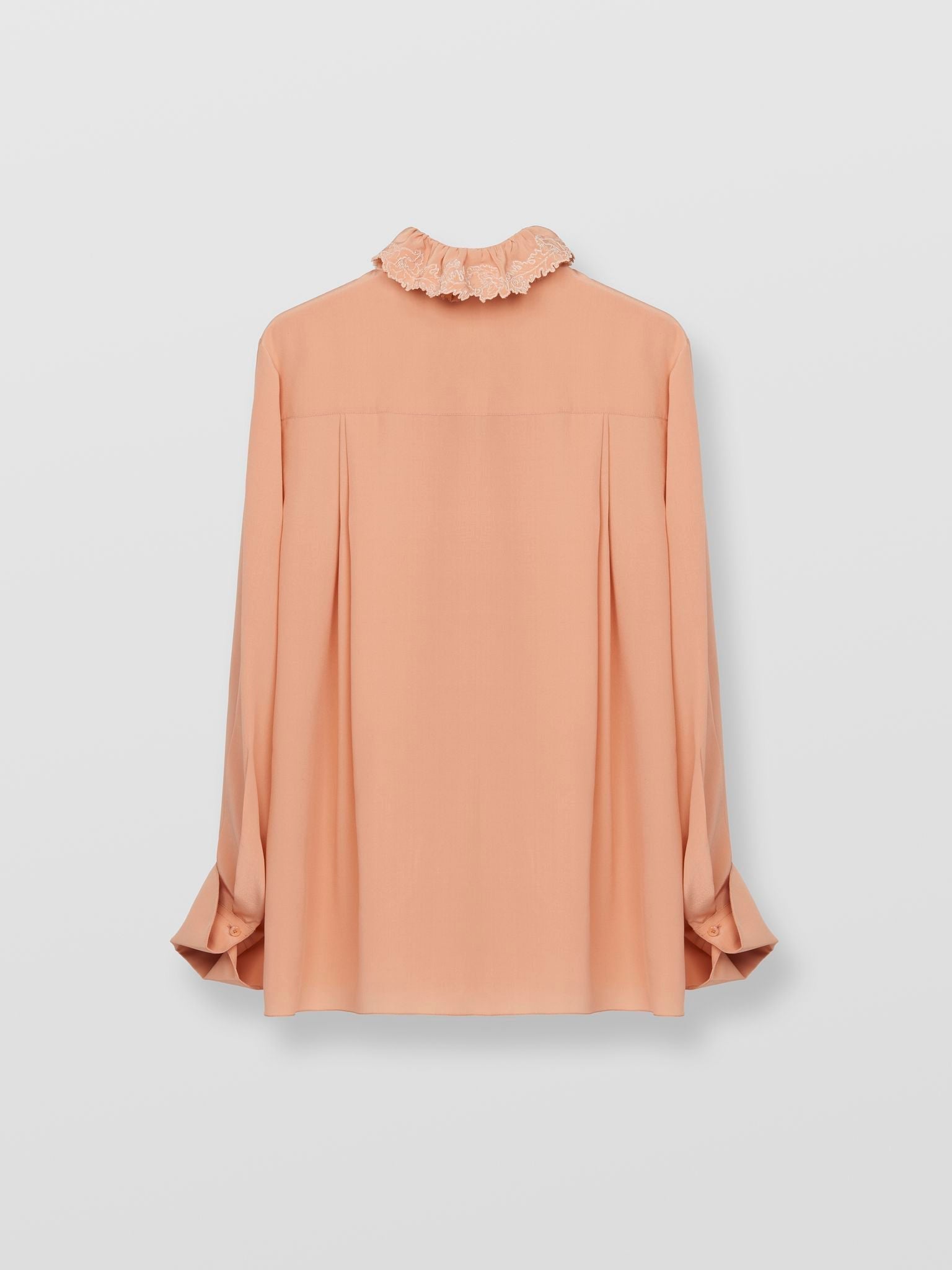 Blouse col brodé en soie - Clay Pink