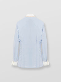 Chemise style utilitaire en soie - Bleu Éternel