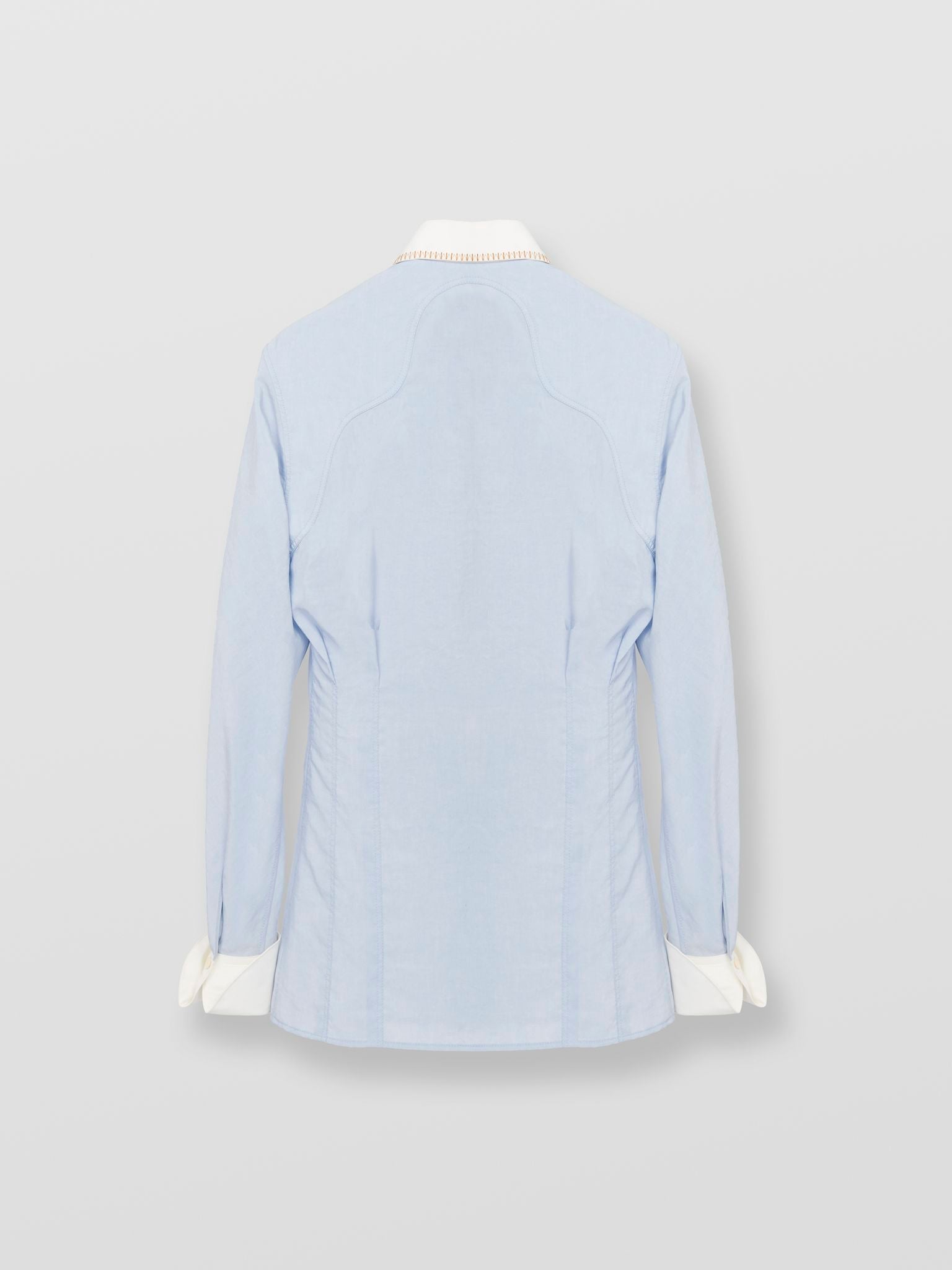 Chemise style utilitaire en soie - Bleu Éternel