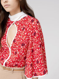 Blouse lavallière - Orange Bouillonnante