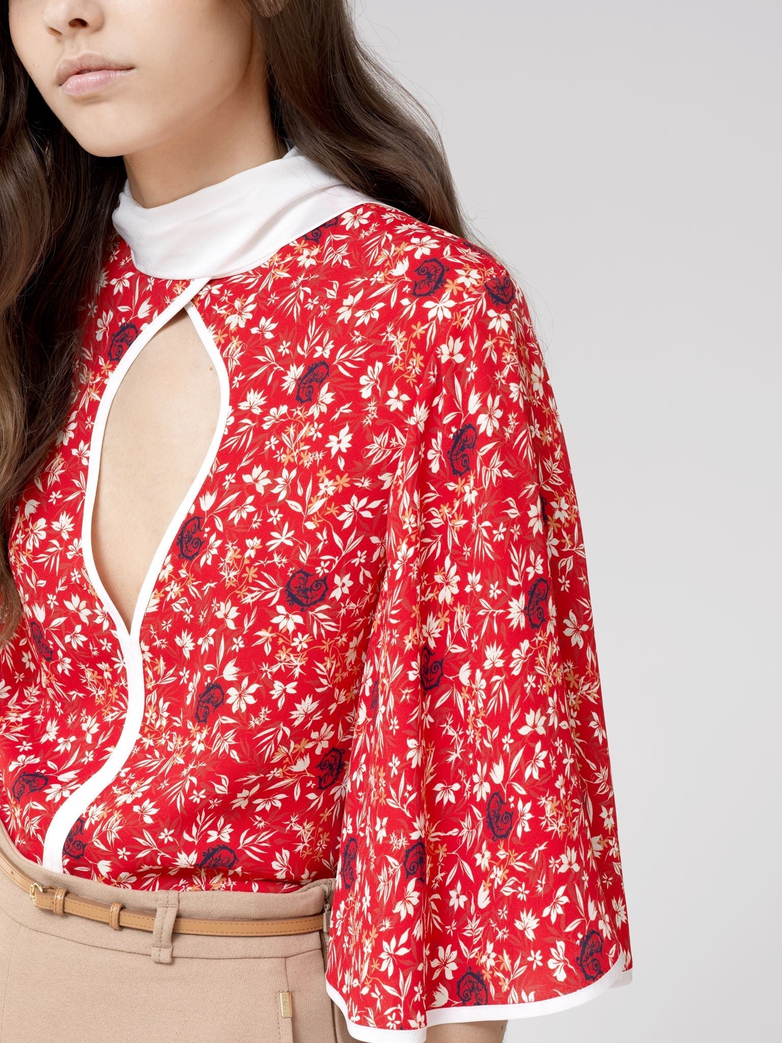 Blouse lavallière - Orange Bouillonnante