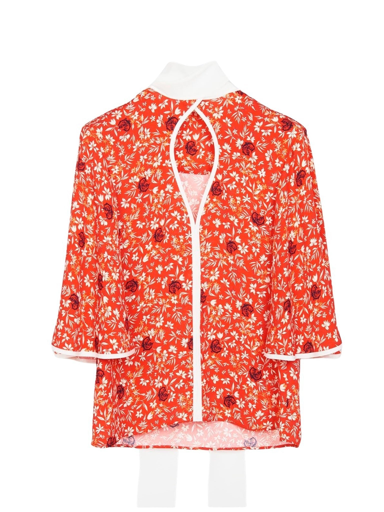 Blouse lavallière - Orange Bouillonnante