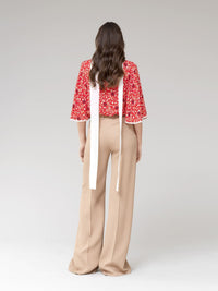Blouse lavallière - Orange Bouillonnante