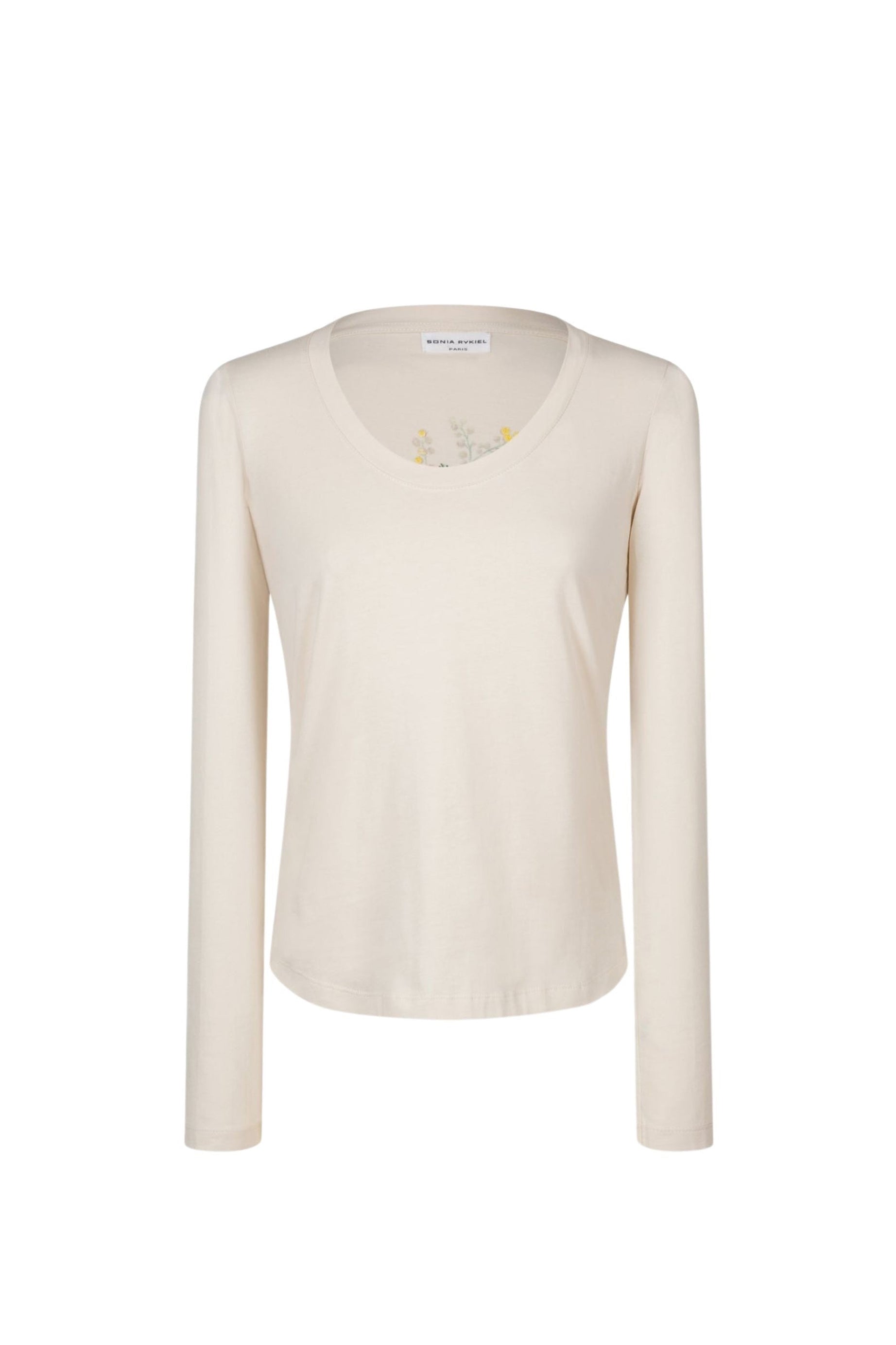 T-shirt à manches longues imprimé au dos - Naturel