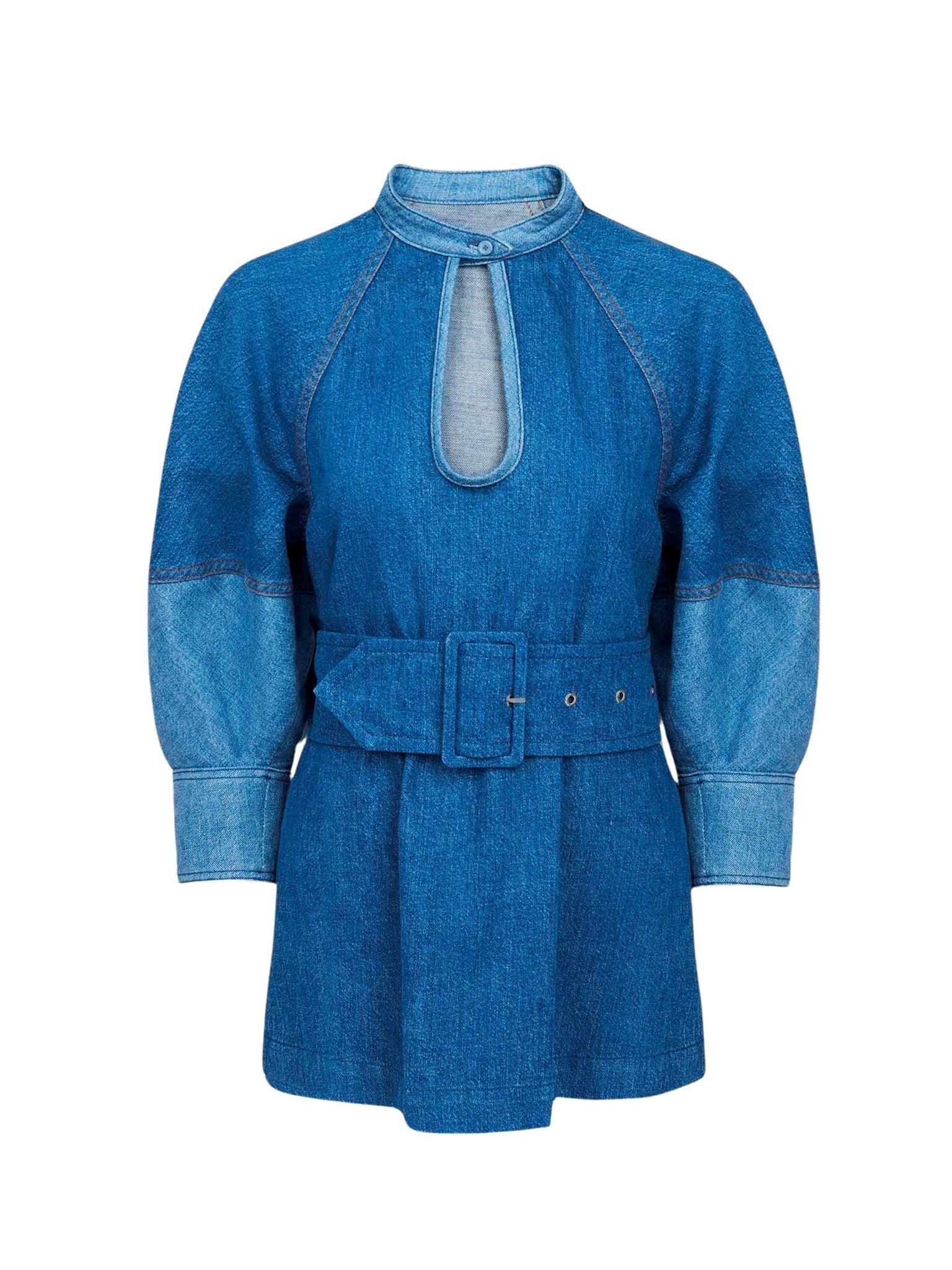 Top tunique en denim léger à découpe - Denim