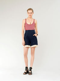Top sans manches - Rouge Blanc