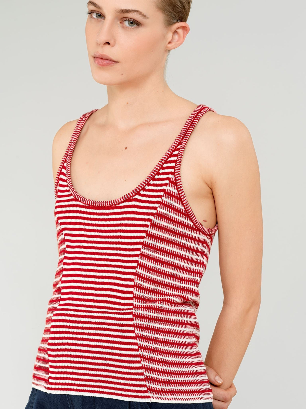 Top sans manches - Rouge Blanc