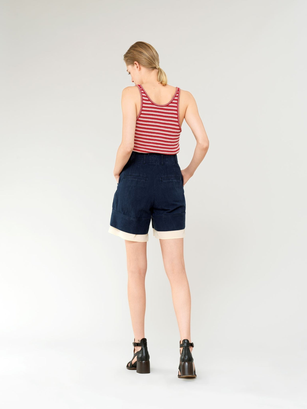 Top sans manches - Rouge Blanc