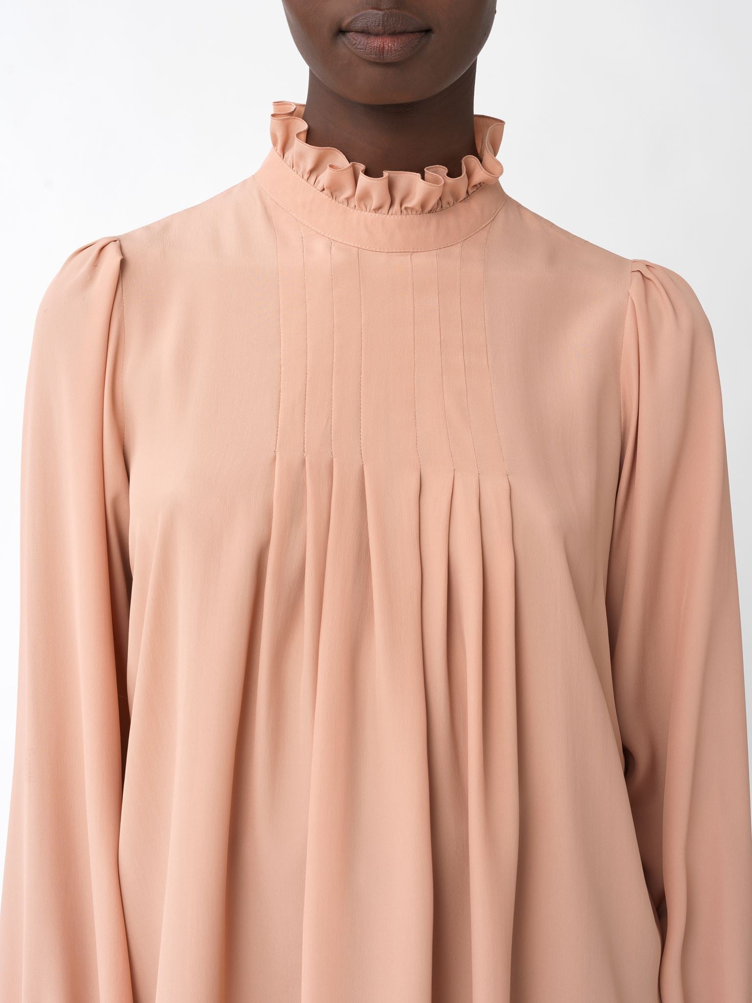Blouse col montant - Anemone Pink