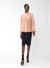 Blouse col montant - Anemone Pink