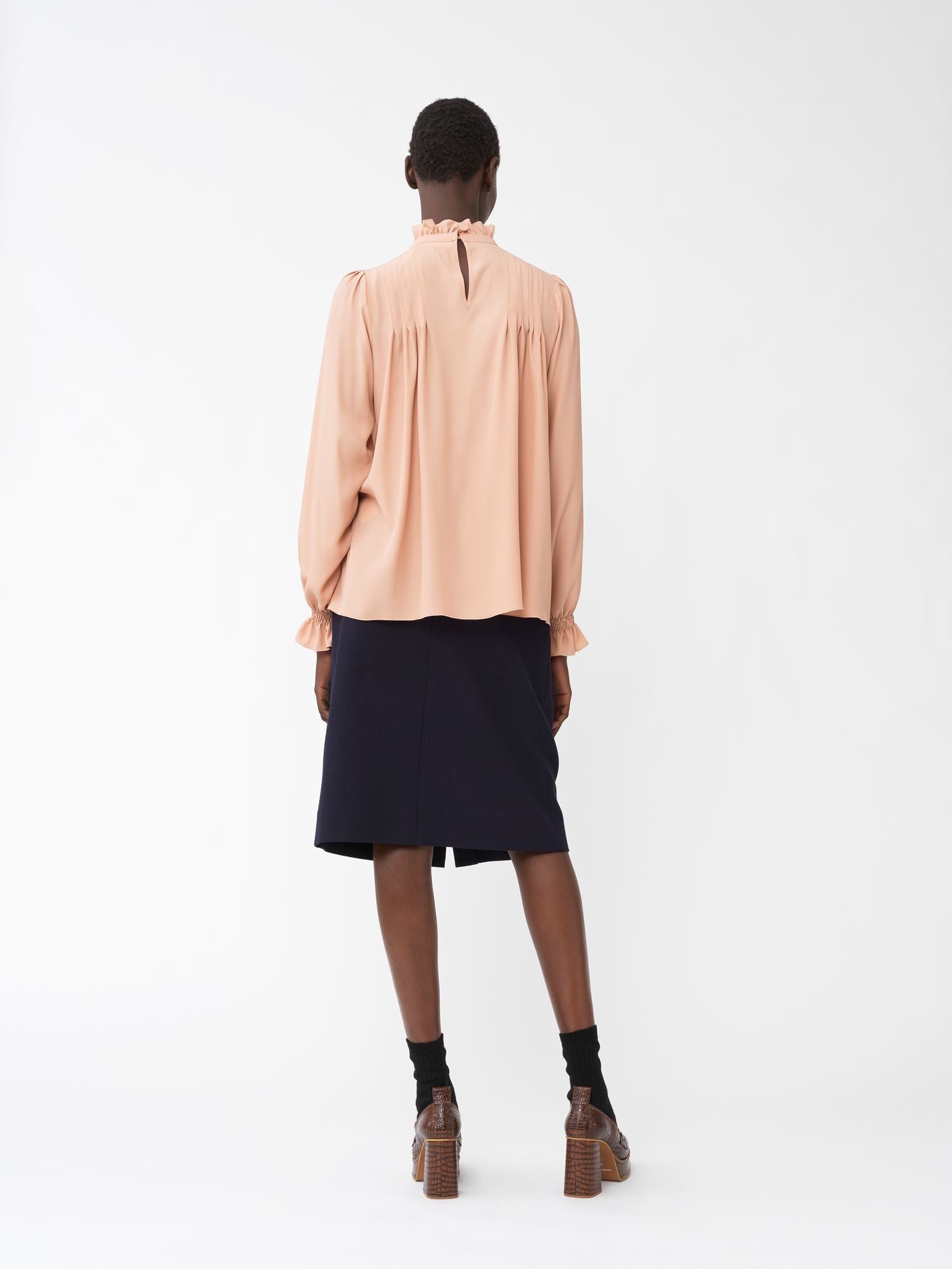 Blouse col montant - Anemone Pink