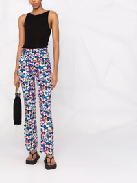 Pantalon ajusté à imprimé fleurs - Blue Moon Pansy