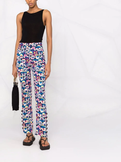 Pantalon ajusté à imprimé fleurs - Blue Moon Pansy